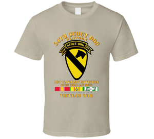 Army - 34th Scout Dog Platoon 1st Cav w Tab - VN SVC V1 Classic T Shirt