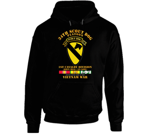 Army - 34th Scout Dog Platoon 1st Cav w Tab - VN SVC Hoodie