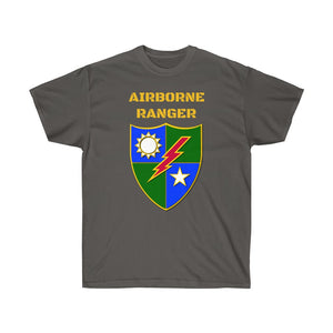 Unisex Ultra Cotton Tee - Airborne Ranger with Crest - Airborne Infantry - Mass Tactical Airborne Operation with Ranger Infantry Branch