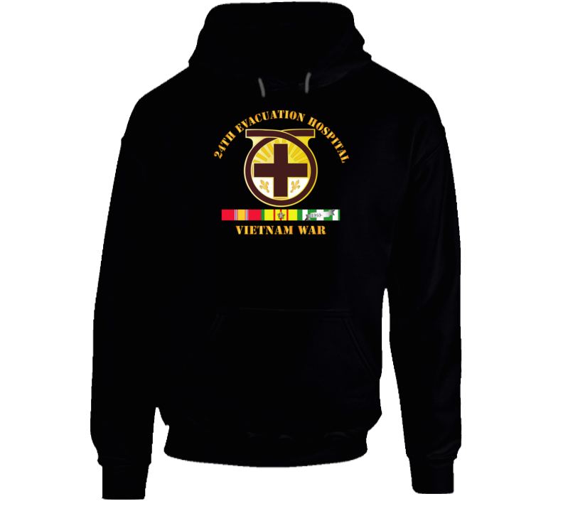 Army - 24th Evacuation Hospital - Vietnam War W V N Svc Hoodie