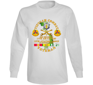 Army - Vietnam Combat Cavalry Vet w 3rd Sqn 17th Air Cav - 12th  AVN GroupI Mil Region III w SVC V1 Long Sleeve