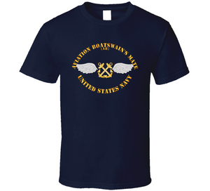 Navy - Rate - Aviation Boatswain's Mate - Gold Anchor w Txt V1 Classic T Shirt