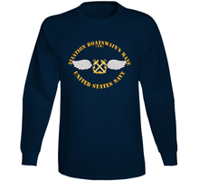 Load image into Gallery viewer, Navy - Rate - Aviation Boatswain&#39;s Mate - Gold Anchor w Txt Long Sleeve
