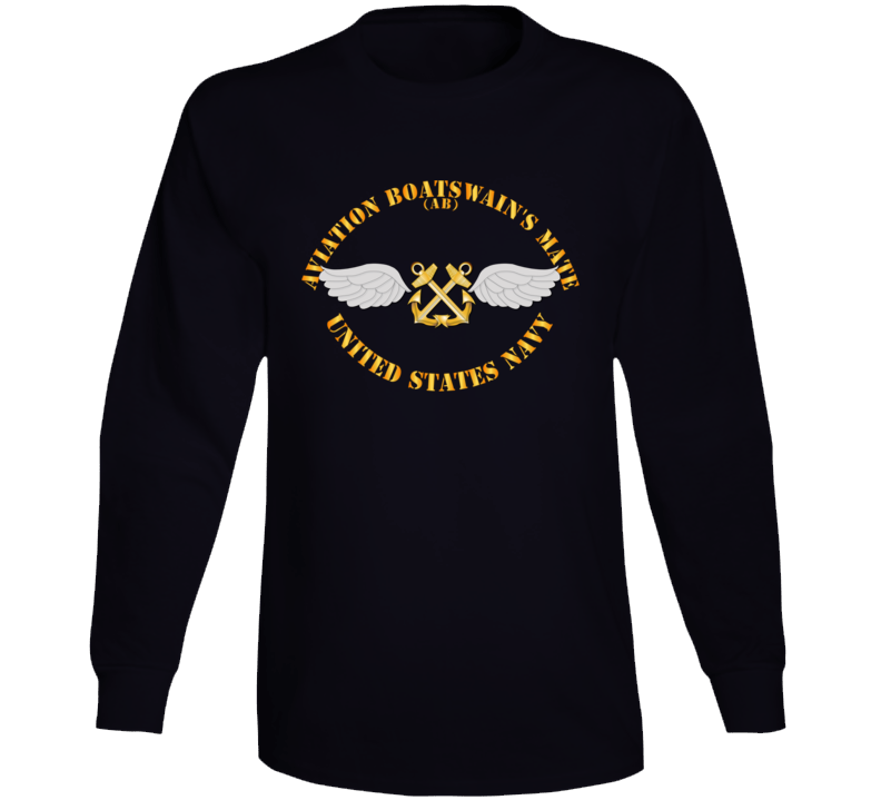 Navy - Rate - Aviation Boatswain's Mate - Gold Anchor w Txt V1 Long Sleeve