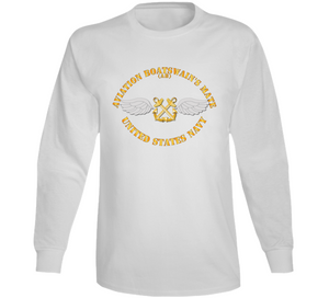 Navy - Rate - Aviation Boatswain's Mate - Gold Anchor w Txt V1 Long Sleeve