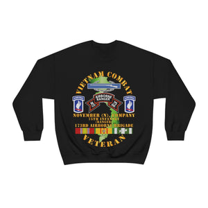 Unisex Heavy Blend Crewneck Sweatshirt - Army - Vietnam Combat Vet - N Co 75th Infantry (Ranger) - 173rd Airborne Bde SSI