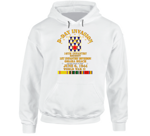 Army - 16th Infantry Regt - 1st ID - D Day w SVC V1 Hoodie