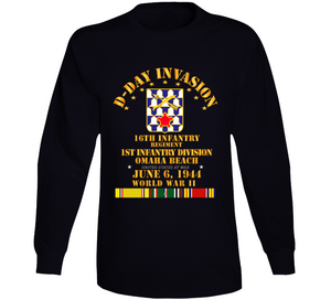 Army - 16th Infantry Regt - 1st Id - D Day W Svc Long Sleeve