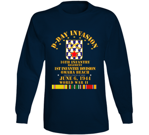 Army - 16th Infantry Regt - 1st Id - D Day W Svc Long Sleeve