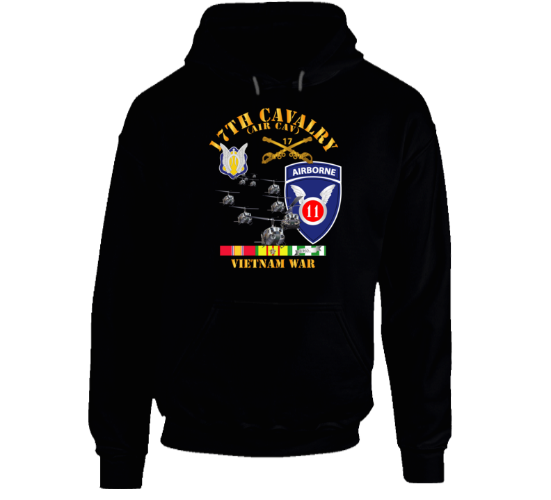 Army - 17th Cavalry (Air CAv) - 11th Airborne Division w SVC V1 Hoodie