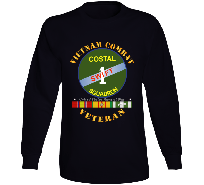 Navy - Vietnam Cbt Vet - Coastal Squadron 1 - Swift w SVC V1 Long Sleeve