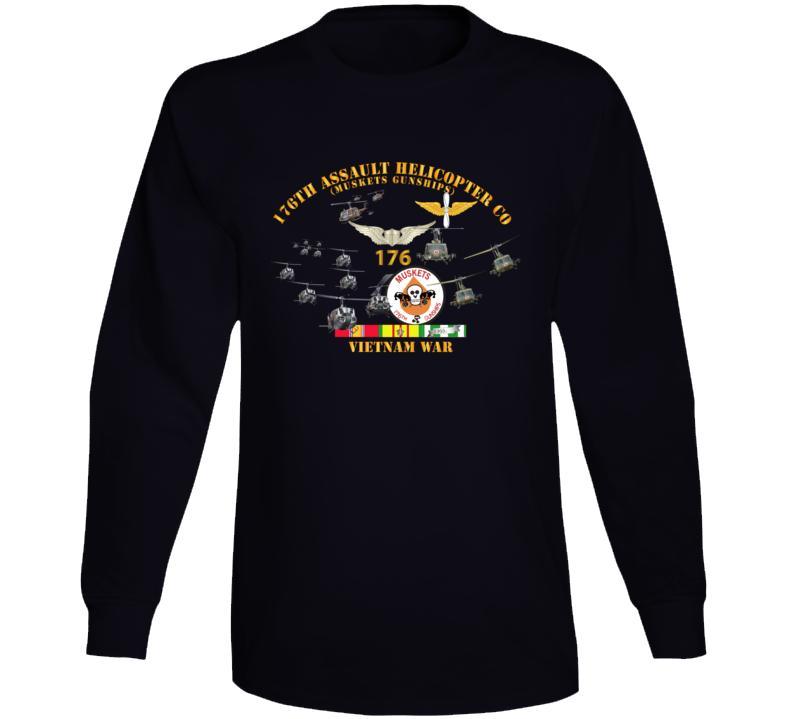 Army - 176th Assault Helicopter Co - Muskets - Helo Aslt woBkgd V1 Long Sleeve