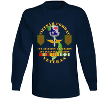 Load image into Gallery viewer, Army - Vietnam Combat Vet - 1st Aviation Bn - 1st Inf Div SSI V1 Long Sleeve
