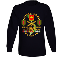 Load image into Gallery viewer, Army - Vietnam Combat Vet - 2nd Bn 33rd Artillery - 1st Inf Div SSI V1 Long Sleeve
