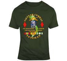 Load image into Gallery viewer, Army - Vietnam Combat Vet - 1st Bn 77th Armor - 5th Inf Div SSI Classic T Shirt
