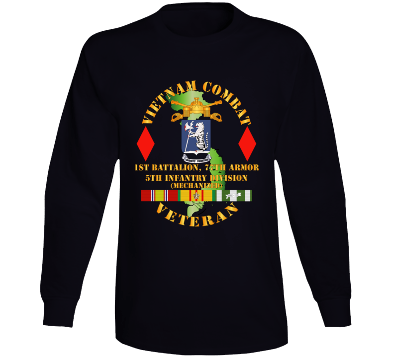 Army - Vietnam Combat Vet - 1st Bn 77th Armor - 5th Inf Div SSI Long Sleeve