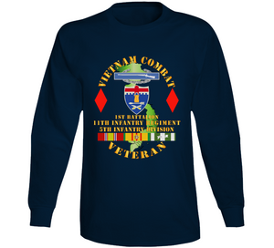 Army - Vietnam Combat Vet - 1st Bn 11th Infantry - 5th Inf Div SSI V1 Long Sleeve