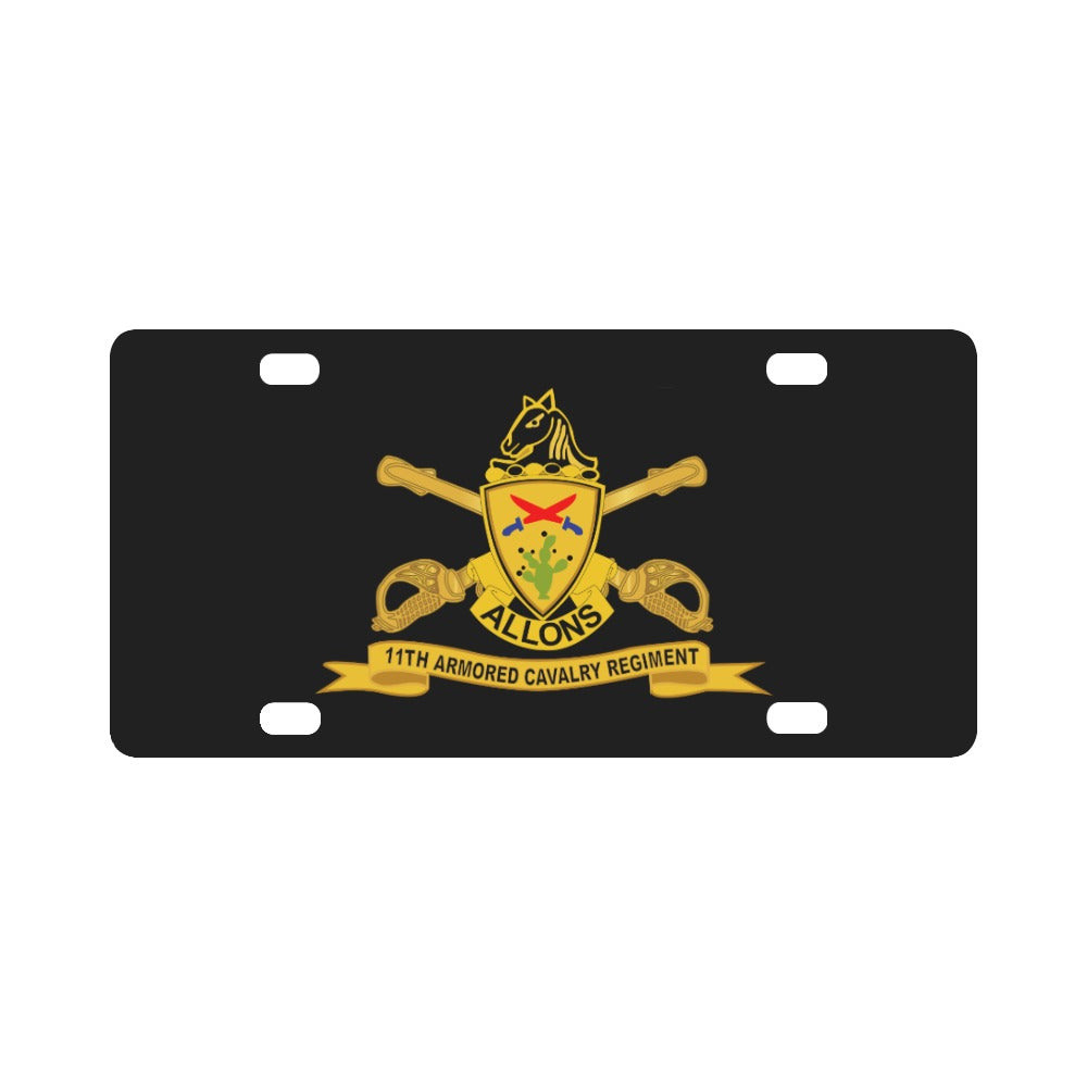 Army - 11th Armored Cavalry Regiment w Br - Ribbon Classic License Plate