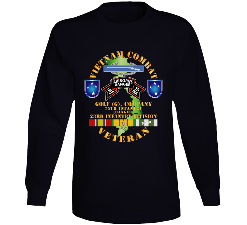 Army - Vietnam Combat Vet - G Co 75th Infantry (Ranger) - 23rd ID SSI V1 Long Sleeve