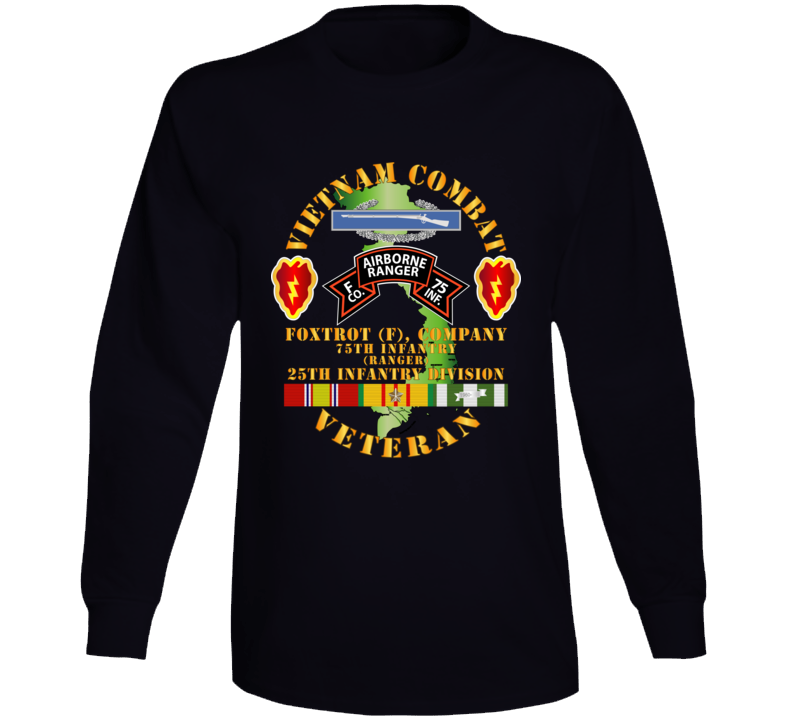 Army - Vietnam Combat Vet - F Co 75th Infantry (Ranger) - 25th ID SSI V1 Long Sleeve