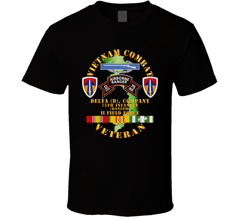 Army - Vietnam Combat Vet - D Co 75th Infantry (Ranger) - II Field Force SSI V1 Classic T Shirt