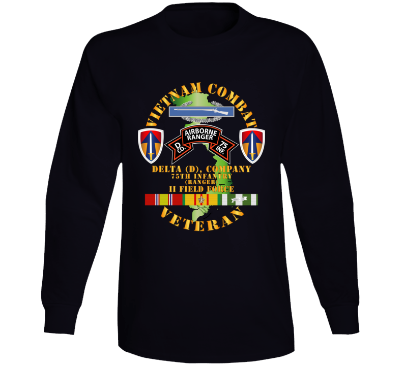 Army - Vietnam Combat Vet - D Co 75th Infantry (Ranger) - II Field Force SSI Long Sleeve