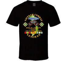 Load image into Gallery viewer, Army - Vietnam Combat Vet - K Co 75th Infantry (Ranger) - 4th Inf Div SSI V1 Classic T Shirt
