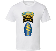 Load image into Gallery viewer, SOF - Airborne - SF SSI - SF Tab - Ranger Tab Classic T Shirt
