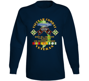 Army - Vietnam Combat Vet - K Co 75th Infantry (Ranger) - 4th Inf Div SSI V1 Long Sleeve