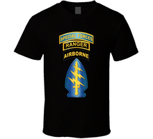 Load image into Gallery viewer, SOF - Airborne - SF SSI - SF Tab - Ranger Tab Classic T Shirt
