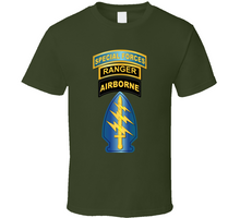 Load image into Gallery viewer, SOF - Airborne - SF SSI - SF Tab - Ranger Tab Classic T Shirt
