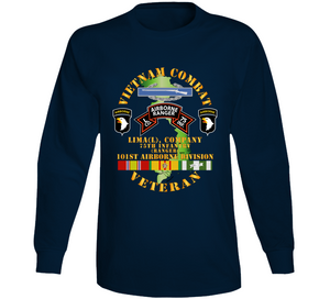 Army - Vietnam Combat Vet - L Co 75th Infantry (Ranger) - 101st Airborne Div SSI V1 Long Sleeve