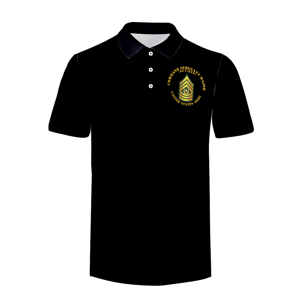 Custom Shirts All Over Print POLO Neck Shirts - Command Sergeant Major - CSM - Retired