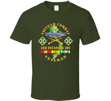 Load image into Gallery viewer, Army - Vietnam Combat Infantry Veteran w 4th Inf Div SSI V1 Classic T Shirt
