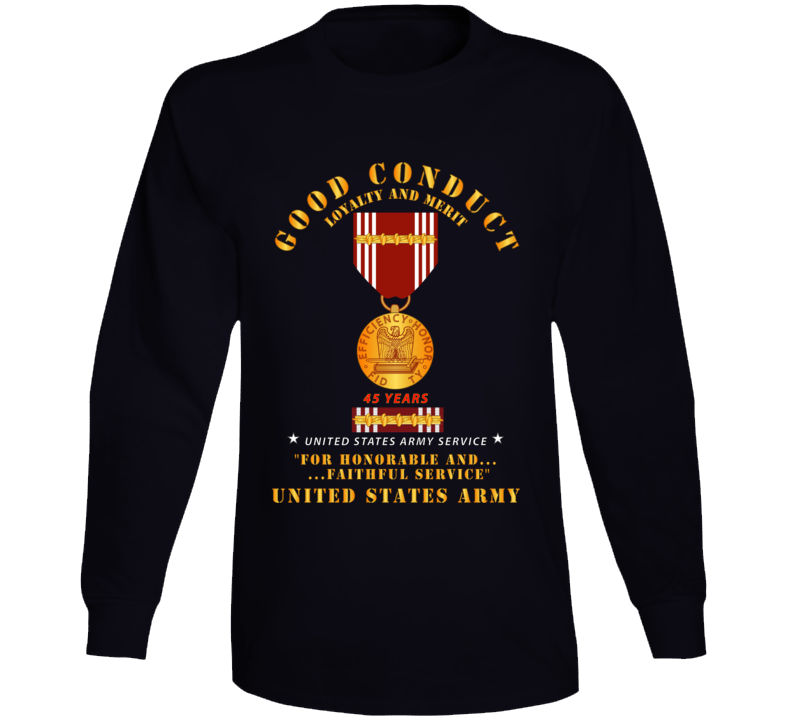 Army - Good Conduct W Medal W Ribbon - 45 Years Long Sleeve