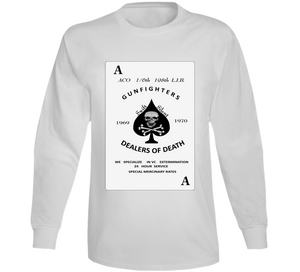 Army - ACO 1-6th 198th L.I.B - Gunfighters - Death Card Long Sleeve