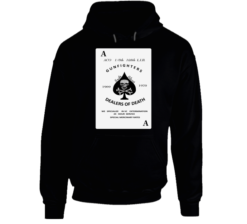 Army - Aco 1-6th 198th L.i.b - Gunfighters - Death Card Hoodie