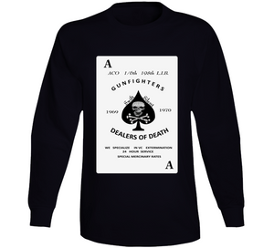 Army - ACO 1-6th 198th L.I.B - Gunfighters - Death Card Long Sleeve