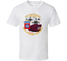 Load image into Gallery viewer, Army - 1st Bn 82nd Avn Regiment - Maroon Beret w Atk Helicopters Classic T Shirt
