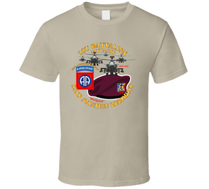 Army - 1st Bn 82nd Avn Regiment - Maroon Beret w Atk Helicopters Classic T Shirt