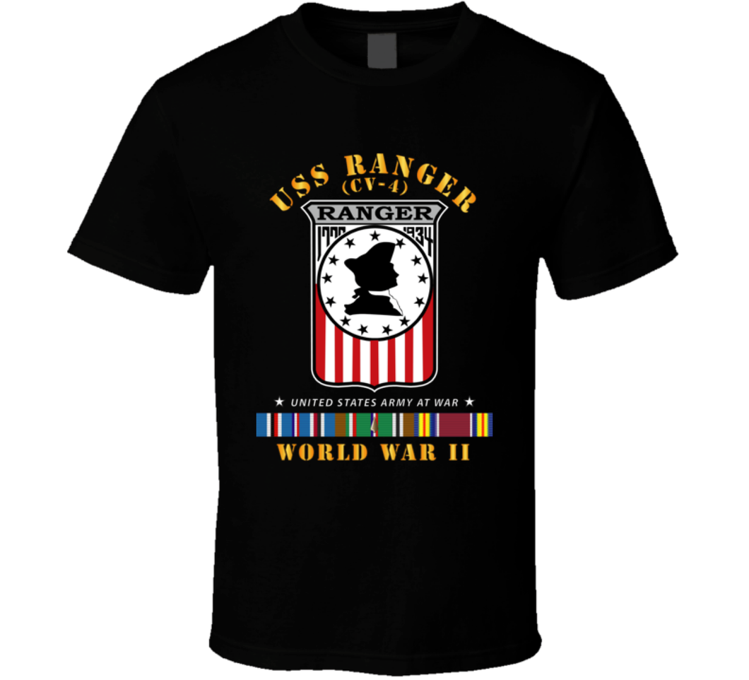 Navy - USS Ranger (CV-4) w EUR ARR SVC WWII V1 Classic T Shirt