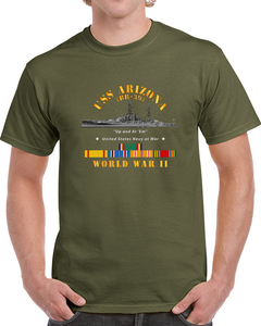 Navy - Battleship - Uss Arizona Wwii W Svc Ribbons