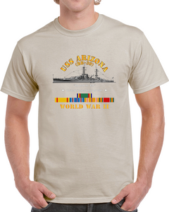 Navy - Battleship - Uss Arizona Wwii W Svc Ribbons