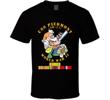 Load image into Gallery viewer, Navy - United States Ship Piedmont (AD-17) With Pacific Vietnam Service Ribbons World War II Classic T Shirt
