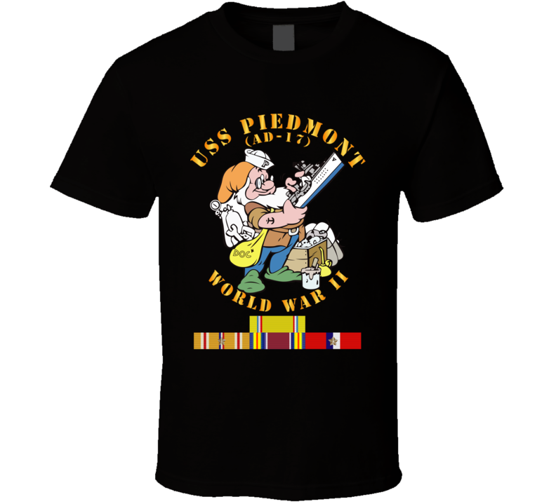 Navy - United States Ship Piedmont (AD-17) With Pacific Vietnam Service Ribbons World War II Classic T Shirt