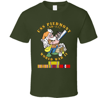 Load image into Gallery viewer, Navy - United States Ship Piedmont (AD-17) With Pacific Vietnam Service Ribbons World War II Classic T Shirt
