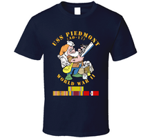 Load image into Gallery viewer, Navy - United States Ship Piedmont (AD-17) With Pacific Vietnam Service Ribbons World War II Classic T Shirt
