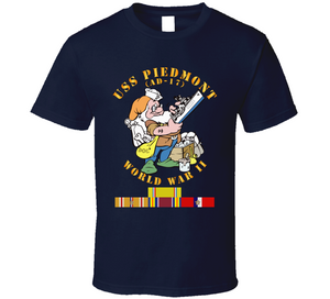 Navy - United States Ship Piedmont (AD-17) With Pacific Vietnam Service Ribbons World War II Classic T Shirt