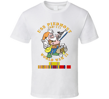 Load image into Gallery viewer, Navy - United States Ship Piedmont (AD-17) With Pacific Vietnam Service Ribbons World War II Classic T Shirt
