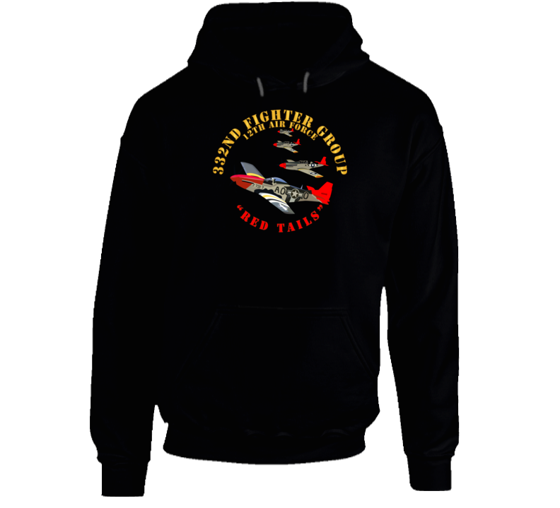 Army - Aac - 332nd Fighter Group - 12th Af - Red Tails V1 Hoodie